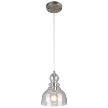 Load image into Gallery viewer, Yarger 1 - Light Single Dome Pendant Brushed Nickel Finish With Clear Seeded Glass #905HW
