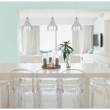 Load image into Gallery viewer, Yarger 1 - Light Single Dome Pendant Brushed Nickel Finish With Clear Seeded Glass #905HW
