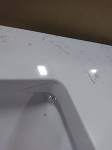 Jasper 48 in. W x 22 in. D Bath Vanity in Navy Blue with Engineered Stone Vanity in Carrara White with White Basin MRM3898