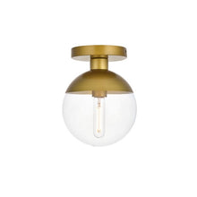 Load image into Gallery viewer, Yearby 1-Light Simple Globe Semi Flush Mount Brass/Clear(2169RR)
