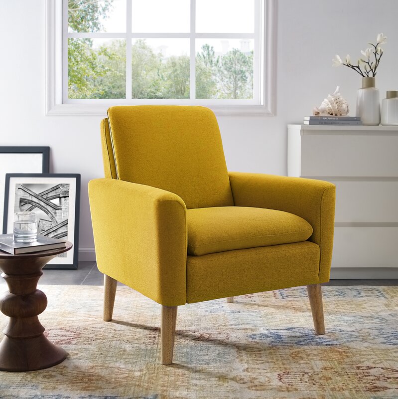 Butler Armchair Upholstery, Color: Yellow, #6169