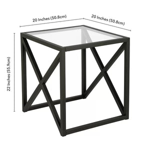 Yosef 22'' Tall Glass Sled End Table