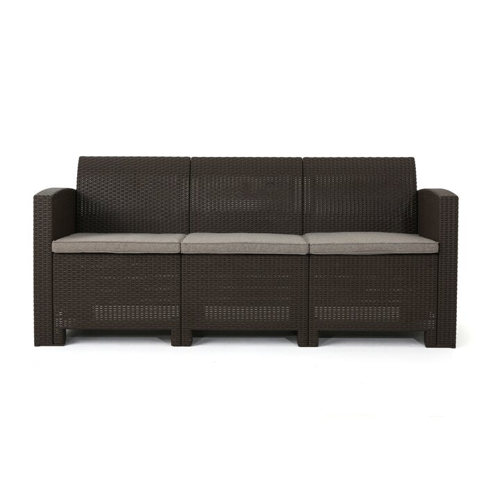 Yoselin Brown Patio Sofa with Cushions (189MM)