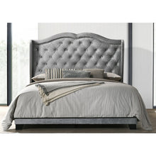Load image into Gallery viewer, Yusuf Gray Tufted Upholstered Low Profile Standard Bed Queen *AS IS#1475HW
