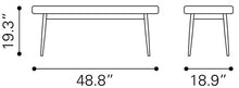 Load image into Gallery viewer, Zuo Furniture Tanner Gray Fabric Black Bench By Zuo Furniture 3212AH

