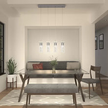 Load image into Gallery viewer, Zachery 4 - Light Kitchen Island Cylinder LED Pendant with Crystal Accents
