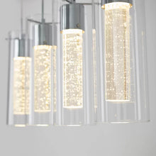 Load image into Gallery viewer, Zachery 4 - Light Kitchen Island Cylinder LED Pendant with Crystal Accents
