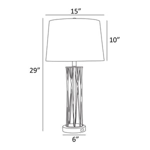Zack 29" Gold Table Lamp Set with USB (Set of 2)