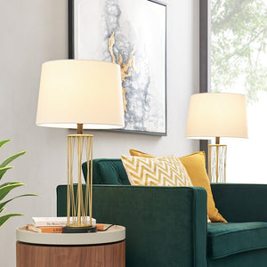 Zack 29" Gold Table Lamp Set with USB (Set of 2)