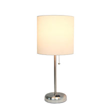 Load image into Gallery viewer, Zainab 19.5&quot; Brushed Steel Table Lamp with Outlet 7779RR
