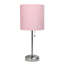 Load image into Gallery viewer, Zainab 19.5&quot; Brushed Steel Table Lamp with Outlet
