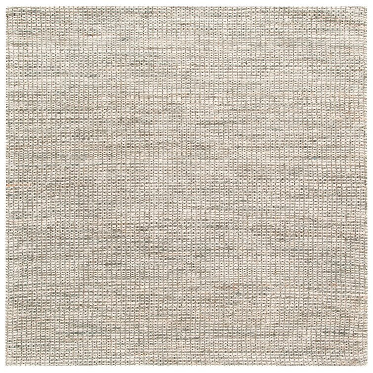 Zaragoza Handmade Flatweave Area Rug in Light Gray, Square 6'