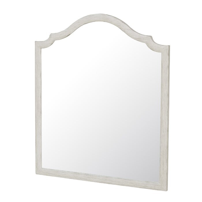 Zayn Modern and Contemporary White Distressed Wall Mirror, #6410