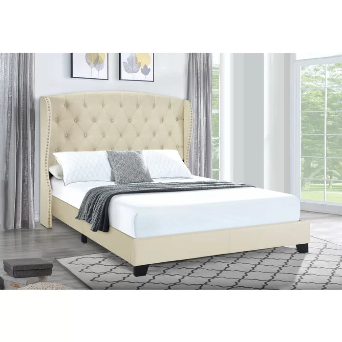 Zest Tufted Upholstered Low Profile Standard Bed, King