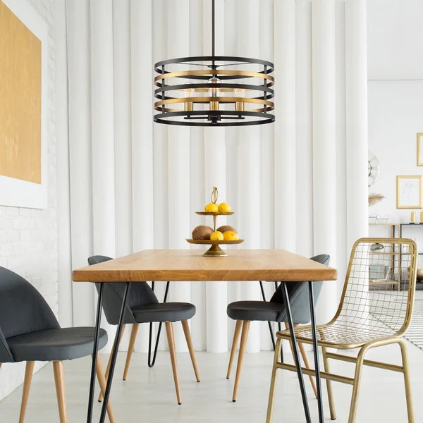 Zilla  3-Light Shaded Drum Chandelier