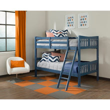 Load image into Gallery viewer, Navy Twin over Twin Bunk Bed #9549

