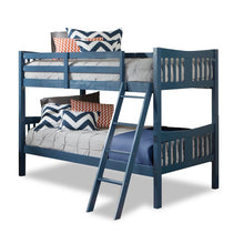 Load image into Gallery viewer, Navy Twin over Twin Bunk Bed #9549
