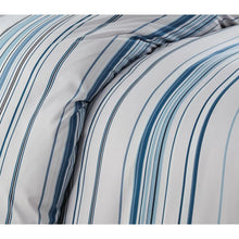 Load image into Gallery viewer, Full/Queen Duvet Cover + 2 Standard Shams Blue Zumbrota Microfiber Reversible Duvet Cover Set
