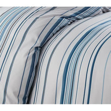 Load image into Gallery viewer, Full/Queen Duvet Cover + 2 Standard Shams Blue Zumbrota Microfiber Reversible Duvet Cover Set
