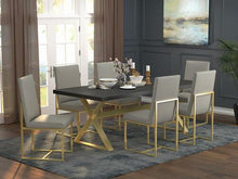 Load image into Gallery viewer, Grey - Conway Upholstered Dining Chairs Grey And Aged Gold (Set of 2) MRM3723
