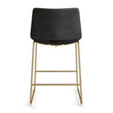 Load image into Gallery viewer, 18 in. W x 22 in. D x 34 in. H Petra Set Of 2 Counter Stool In Black And Gold Finish
