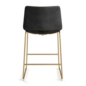 18 in. W x 22 in. D x 34 in. H Petra Set Of 2 Counter Stool In Black And Gold Finish