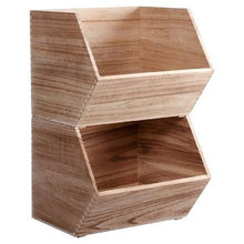 Load image into Gallery viewer, (3) Stackable Wooden Storage Bins #9453

