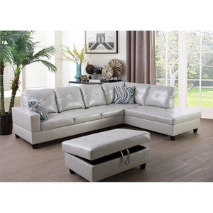 Lifestyle Furniture Biscuits Ottoman ONLY in Silver Powder MRM3488