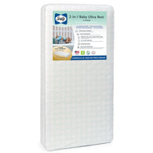 Load image into Gallery viewer, 2-in-1 Ultra Rest 2-Stage 204 Coil Crib and Toddler Mattress, Waterproof
