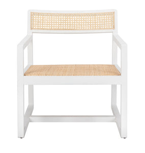 Lula Coastal White and Natural Cane Accent Chair #9122