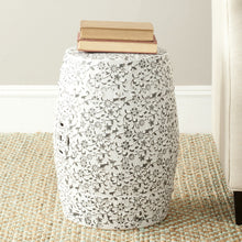 Load image into Gallery viewer, 18.5-in White Ceramic Barrel Garden Stool *AS IS #1679HW
