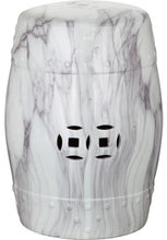 Load image into Gallery viewer, Jade Black &amp; White Marble Finish Swirl Garden Stool #788HW
