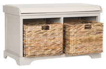 Load image into Gallery viewer, Safavieh Freddy Wicker Storage Bench Vintage Grey 448CDR
