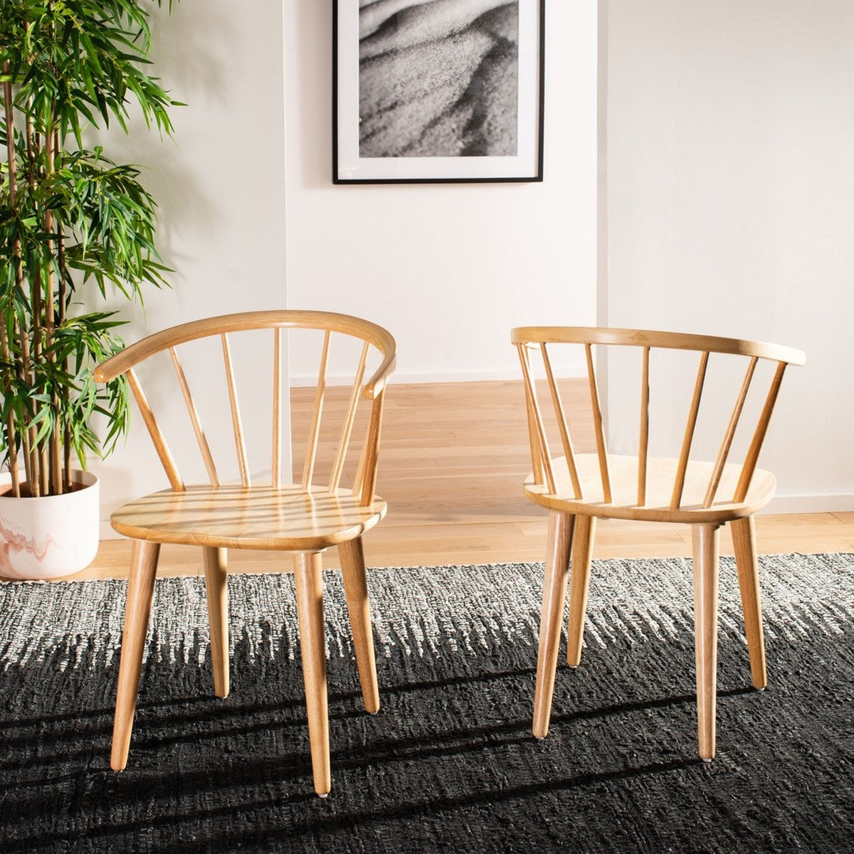 Blanchard 18''H Curved Spindle Side Chair in Natural (Set of 2) #974HW