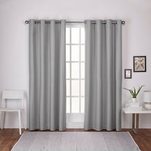 Load image into Gallery viewer, andish Solid Room Darkening Thermal Grommet Curtain Panels (Set of 2) MRM/GL3520
