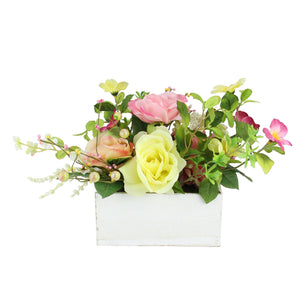 16" Pink and White Artificial Spring Floral Arrangement 1166CDR