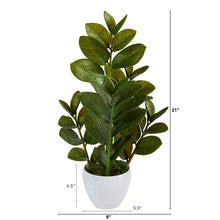 Load image into Gallery viewer, 22” Zamioculcas Artificial Plant in White Planter
