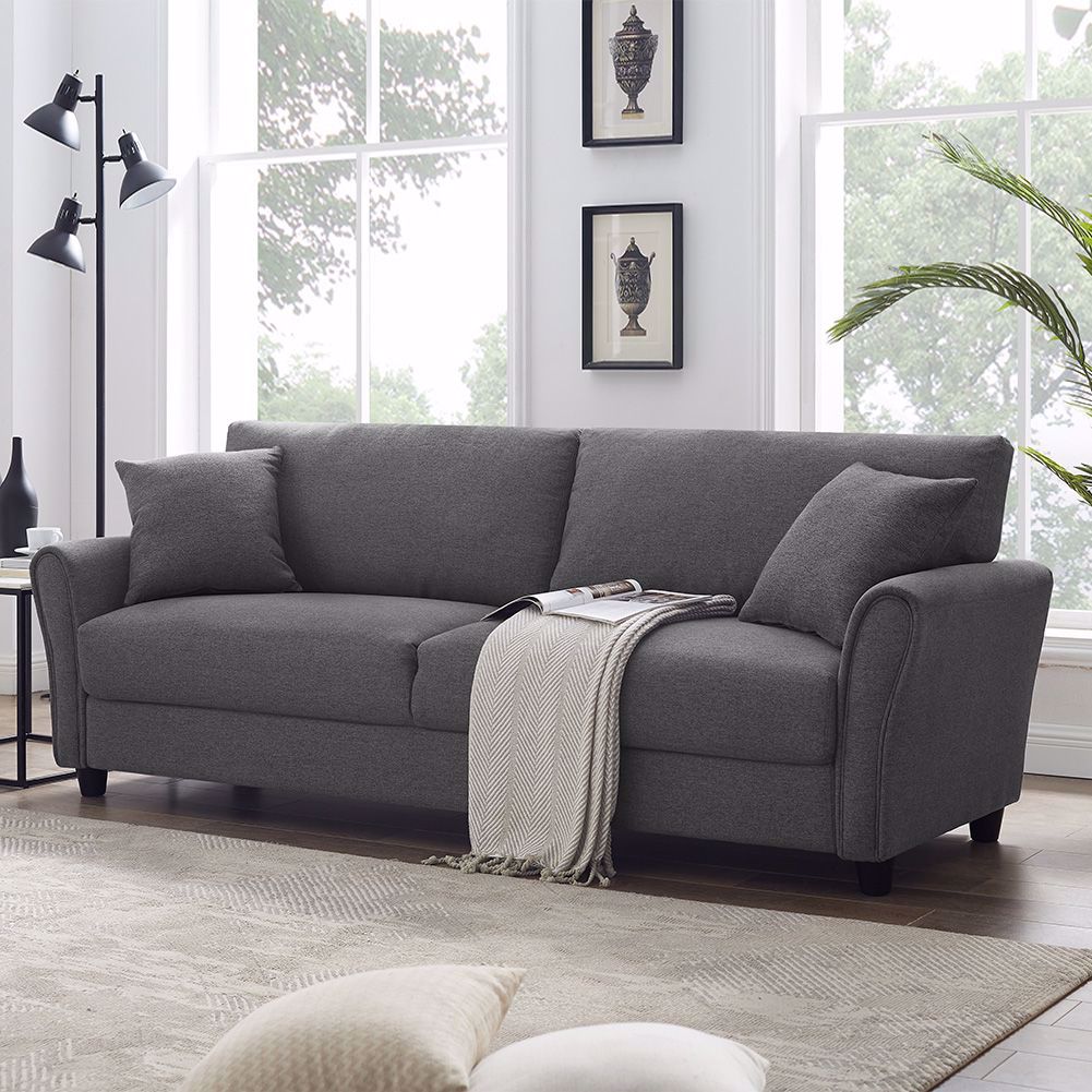 Upholstered 85 inch Sofa Modern Linen Living Room Couch MRM771