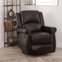 Load image into Gallery viewer, Abbyson Elena Leather Swivel Glider Recliner - Brown MRM2665
