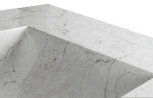 Engineered Marble Vanity Top in White with White Basin #1440HW