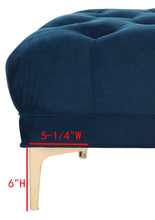 Load image into Gallery viewer, Zarya Navy/Brass Tufted Rectangular Bench #790HW
