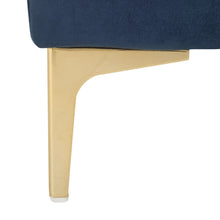 Load image into Gallery viewer, Zarya Navy/Brass Tufted Rectangular Bench #790HW
