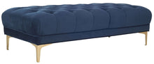 Load image into Gallery viewer, Zarya Navy/Brass Tufted Rectangular Bench #790HW
