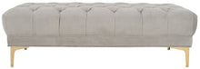 Load image into Gallery viewer, Safavieh Zarya Velvet Upholstered Bench Grey 474CDR

