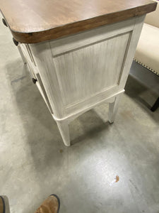 Farmhouse Reimagined Antique White And Chestnut Vanity Desk
