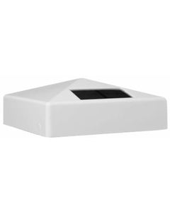 Classy Caps Pyramid 4-3/8" Wide LED Solar Post Cap Light that fits 4" x 4" Post (FOUR caps in one box) #9807