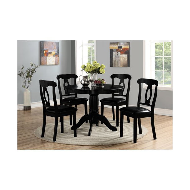 20 x 20 x 36 5-Piece Lindsey Dining Set, Black