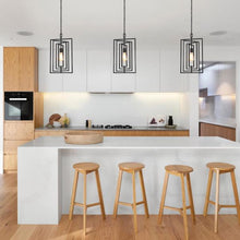 Load image into Gallery viewer, Black Modern Farmhouse Pendant 1-Light Geometric Cage Pendant Light Hall Foyer Mini Island 1478CDR Chandelier
