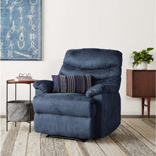 Load image into Gallery viewer, Blue Mircrofiber recliner
