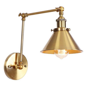 1-Light Brass Sconce Vintage Industrial Wall Lamp with Swing Arm  CR5011